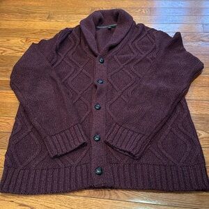 Banana Republic Maroon Button Up Cardigan Sweater Large
